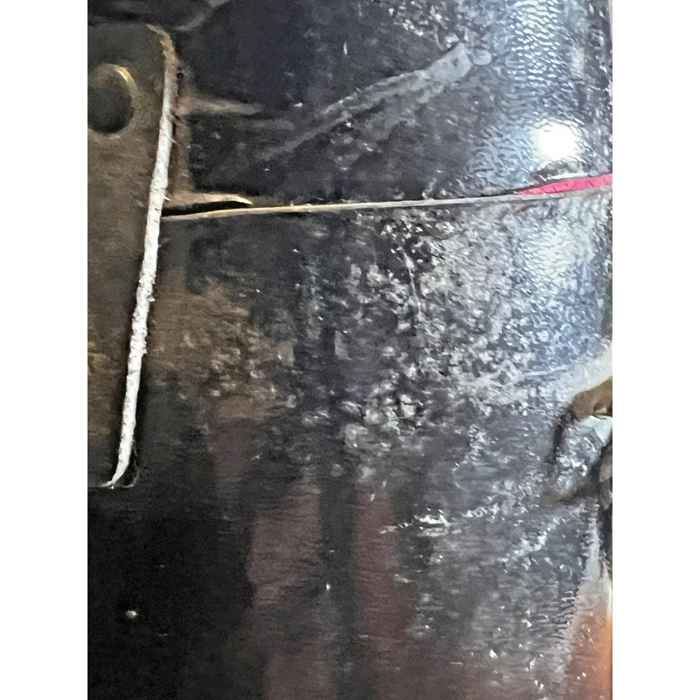 Sun‎ Lens Vintage Black Leather Covered Corduroy Lined 3x7